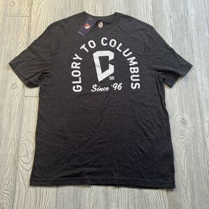 MLS Columbus Crew SC Logo Tee Men’s L Gray Soft Glory to Columbus New